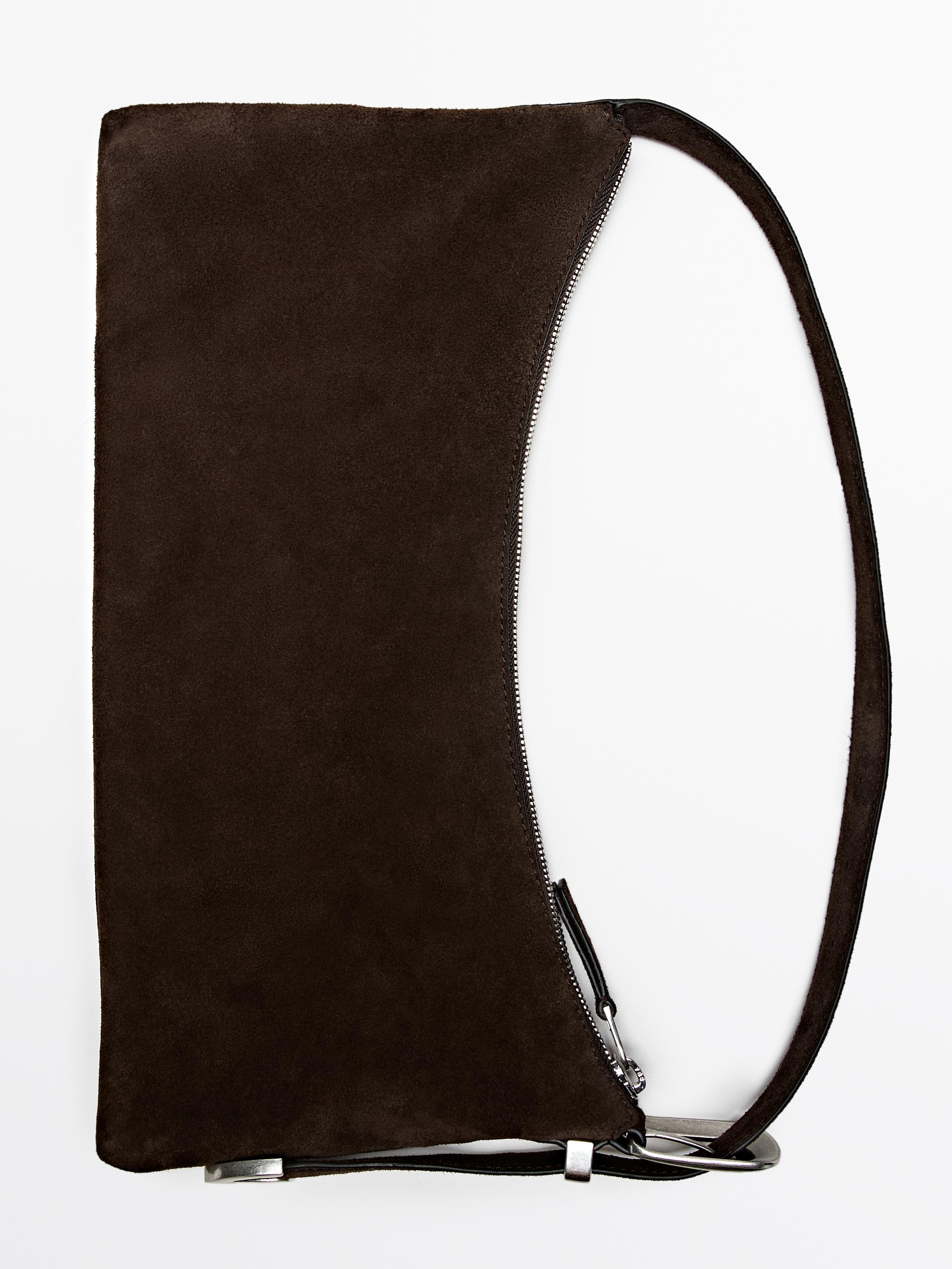 Medium-sized split suede bag